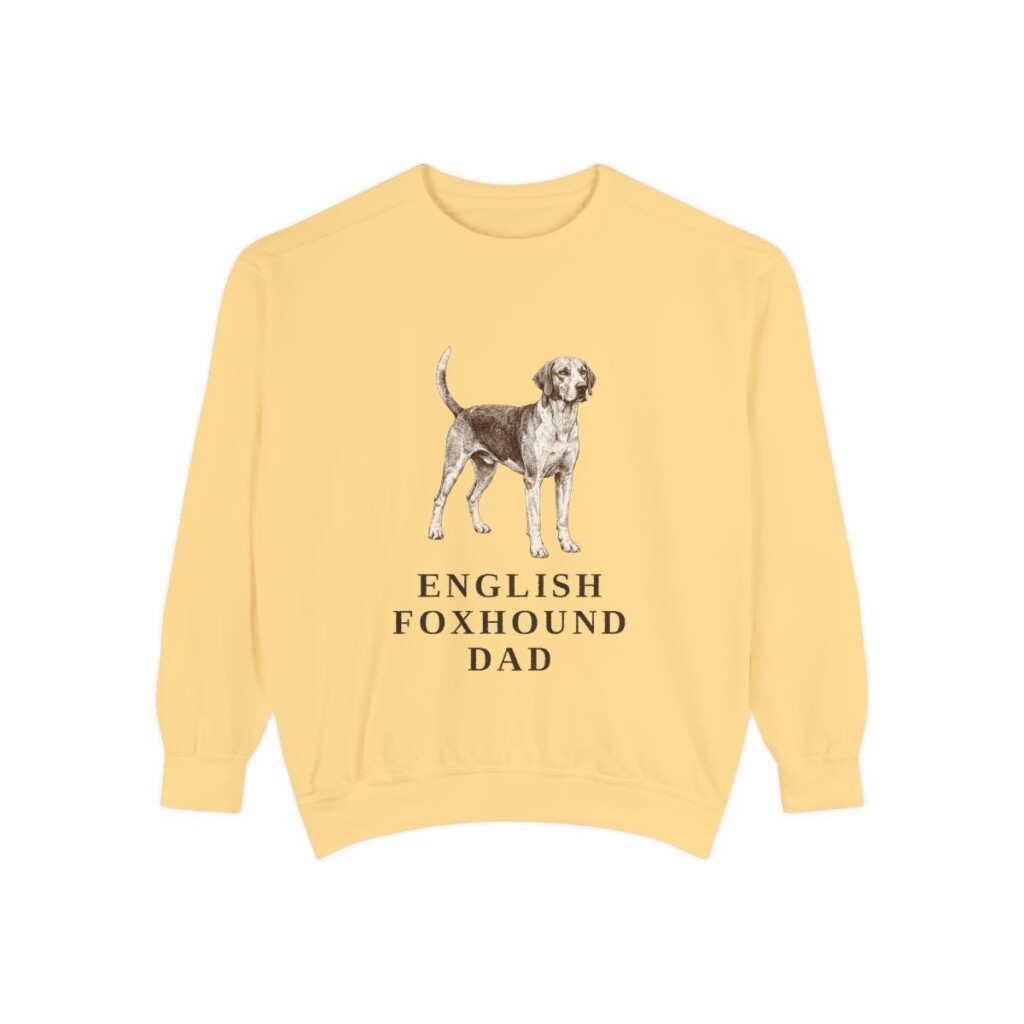 English Foxhound Dad Sweatshirt, Butter, front view