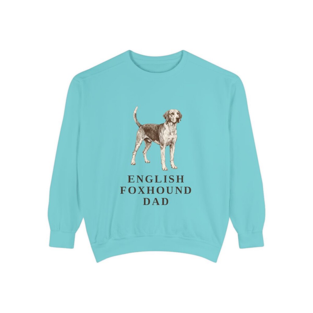 English Foxhound Dad Sweatshirt, Chalky Mint, front view