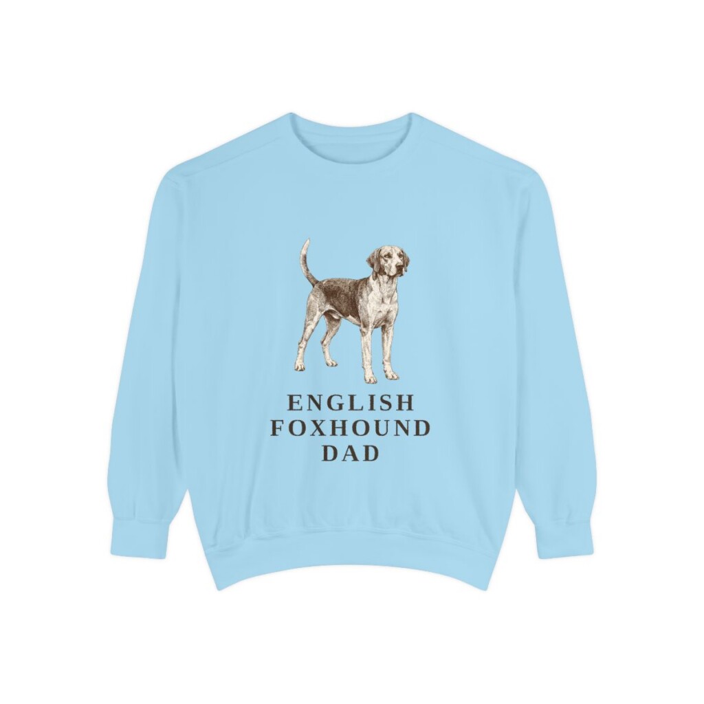 English Foxhound Dad Sweatshirt, Chambray, front view