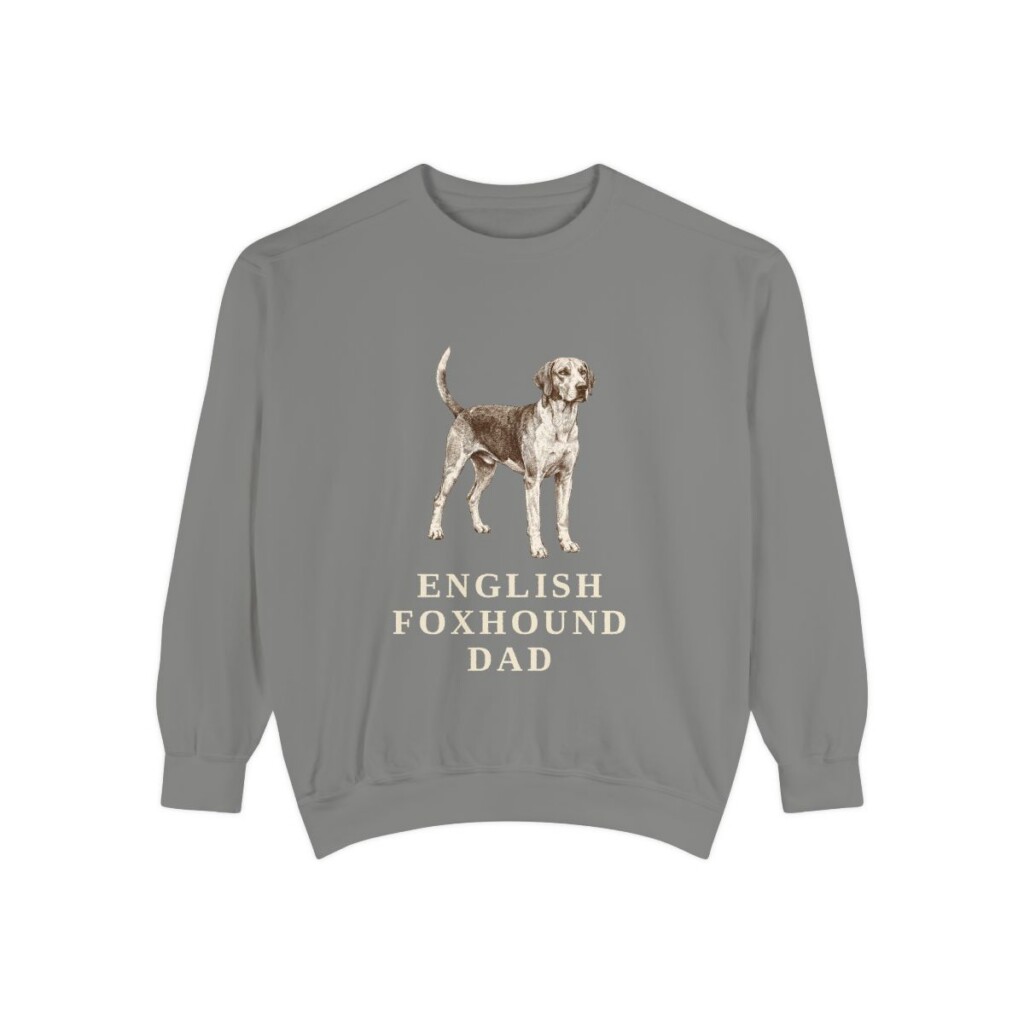 English Foxhound Dad Sweatshirt, Grey, front view