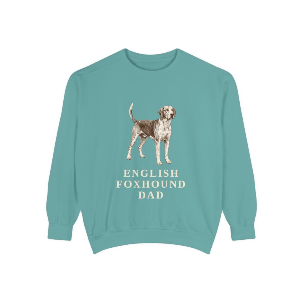 English Foxhound Dad Sweatshirt, Seafoam, front view