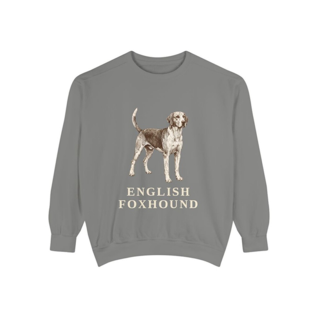 English Foxhound Sweatshirt, Grey, front view