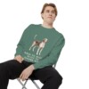 English Foxhound Humor Sweatshirt, Light Green, person 1 context