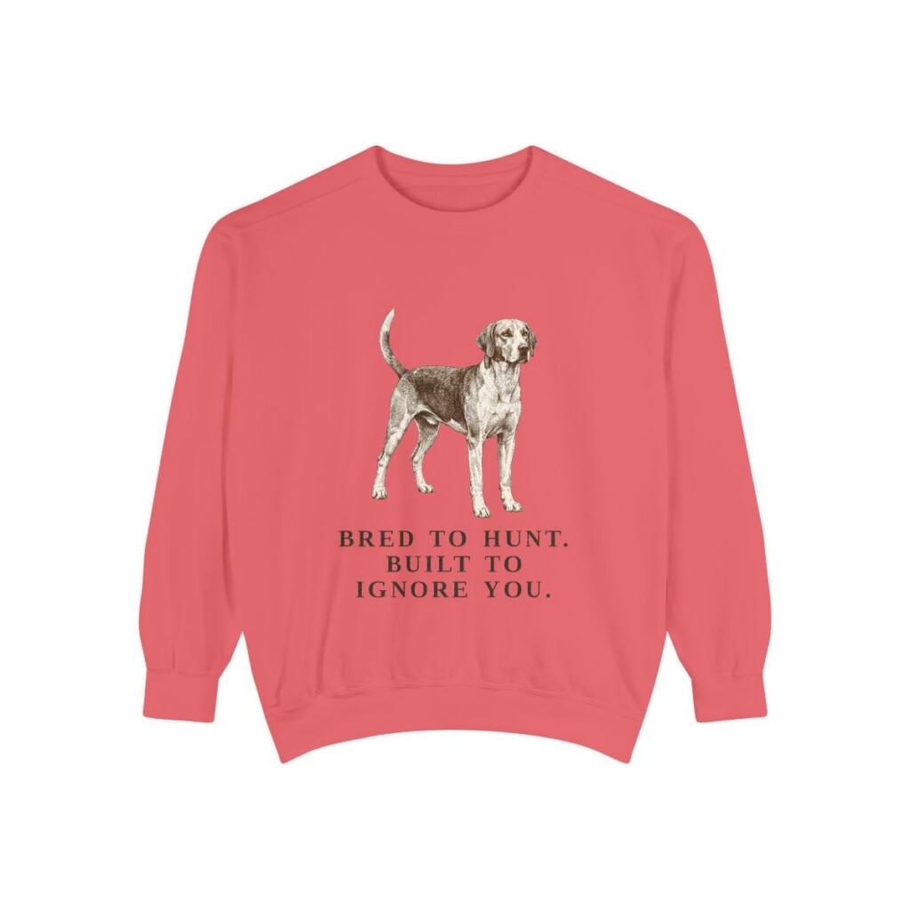 English Foxhound Humor Sweatshirt, Watermelon, front view