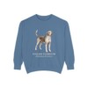English Foxhound Latin Sweatshirt, Blue Jean, front view
