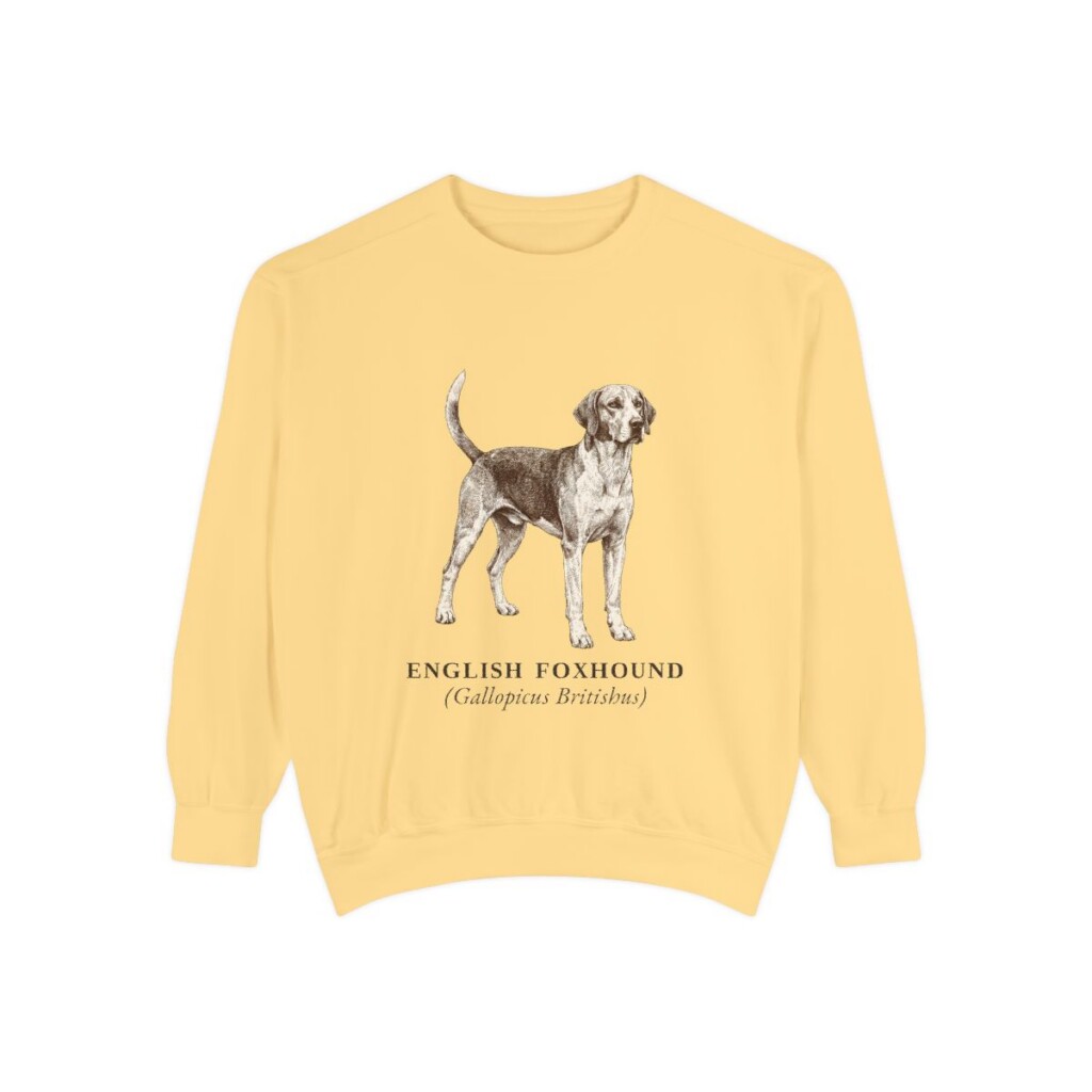 English Foxhound Latin Sweatshirt, Butter, front view