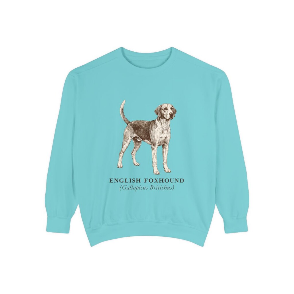 English Foxhound Latin Sweatshirt, Chalky Mint, front view