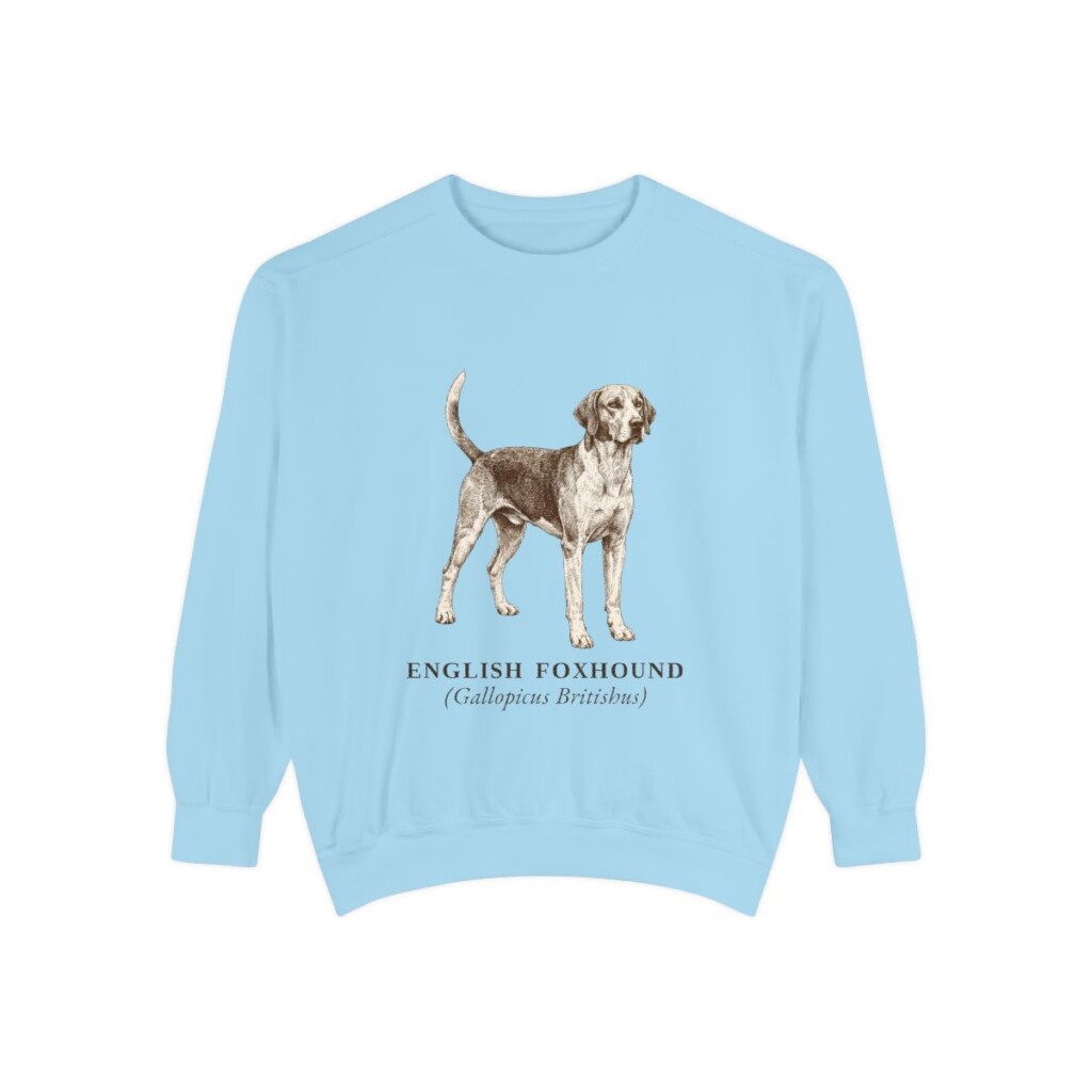 English Foxhound Latin Sweatshirt, Chambray, front view