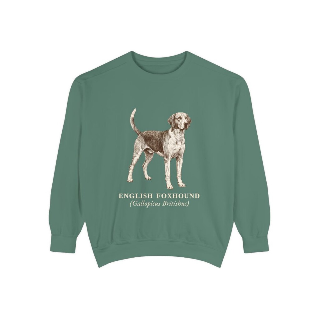 English Foxhound Latin Sweatshirt, Light Green, front view