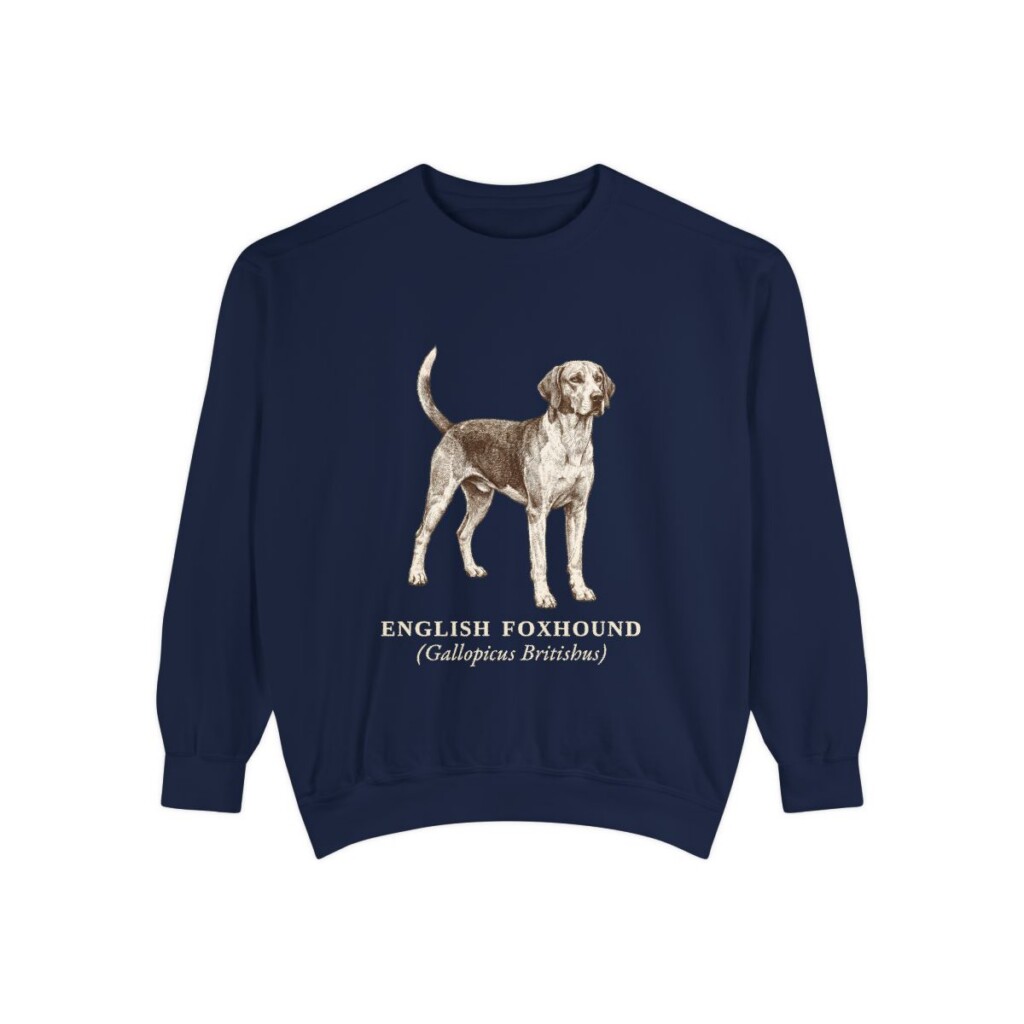 English Foxhound Latin Sweatshirt, True Navy, front view