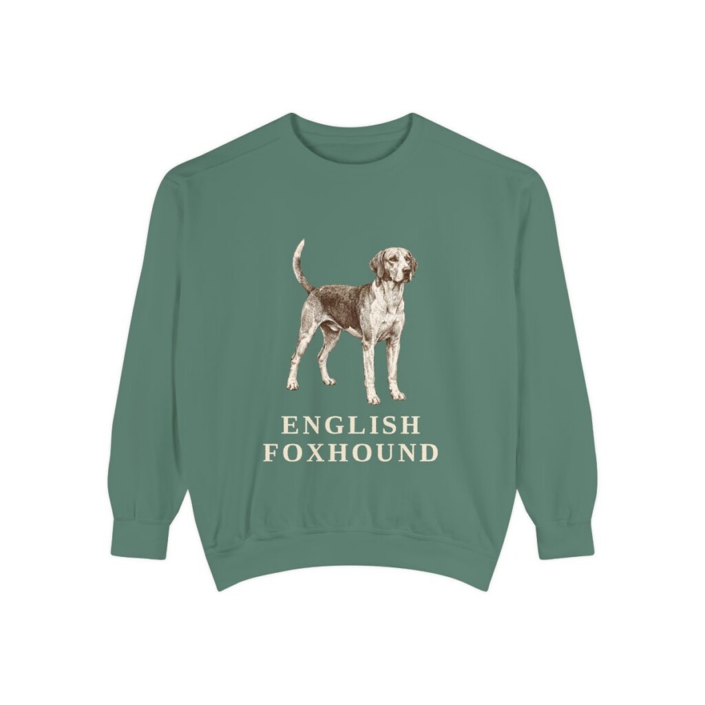 English Foxhound Sweatshirt, Light Green, front view