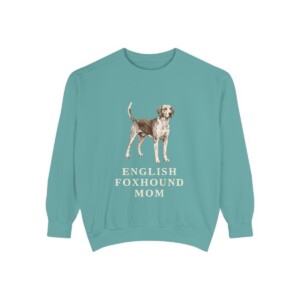 English Foxhound Mom Sweatshirt, Seafoam, front view