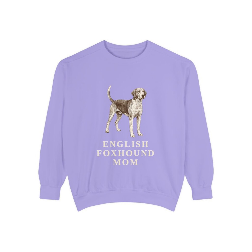 English Foxhound Mom Sweatshirt, Violet, front view