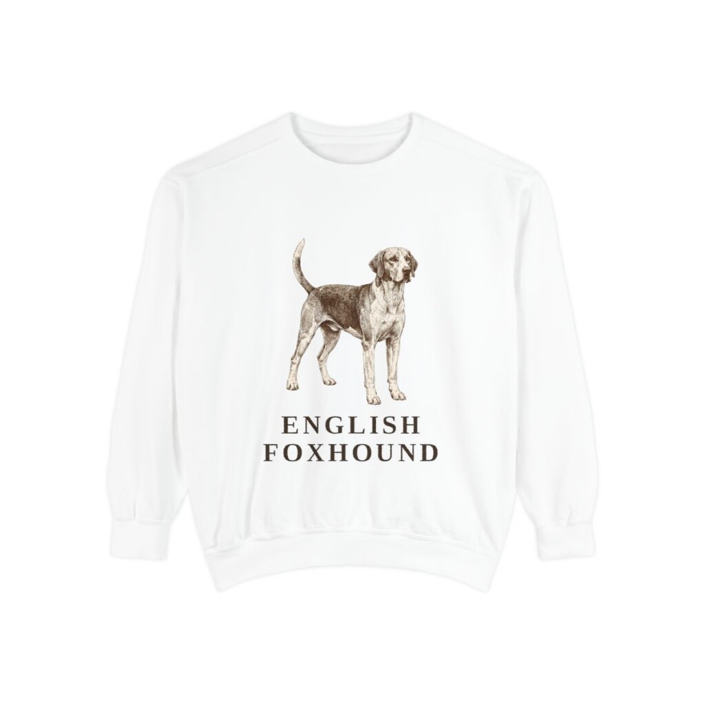 English Foxhound Sweatshirt, White, front view