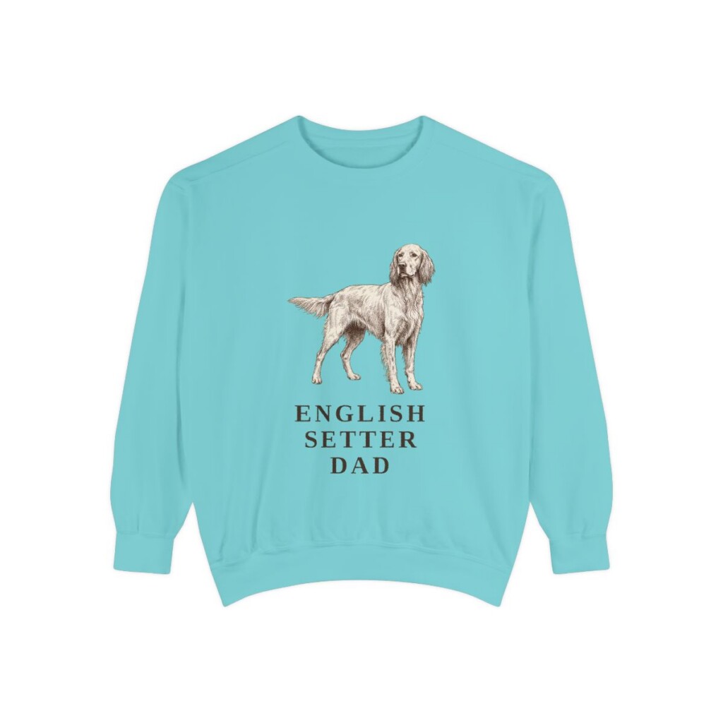 english-setter-sweatshirt-dad-chalky-mint English Setter Dad Sweatshirt, Chalky Mint, front view