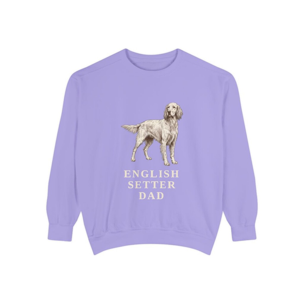 english-setter-sweatshirt-dad-violet English Setter Dad Sweatshirt, Violet, front view