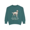 English Setter Humor Sweatshirt, Blue Spruce, front view