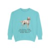 English Setter Humor Sweatshirt, Chalky Mint, front view