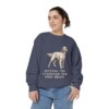 English Setter Humor Sweatshirt, Denim, person 2 front