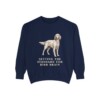 English Setter Humor Sweatshirt, True Navy, front view