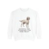 English Setter Humor Sweatshirt, White, front view