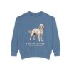English Setter Latin Sweatshirt, Blue Jean, front view