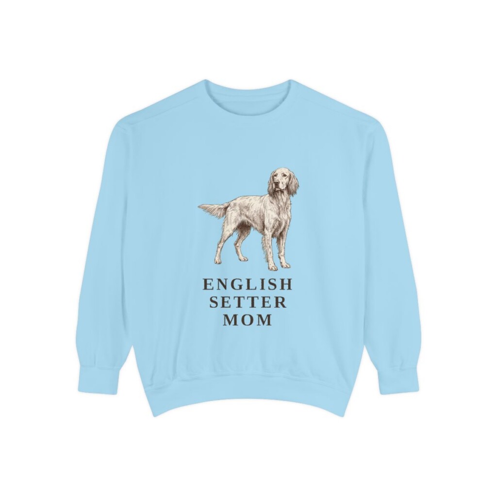English Setter Mom Sweatshirt, Chambray, front view