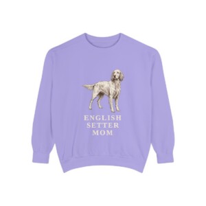 English Setter Mom Sweatshirt, Violet, front view