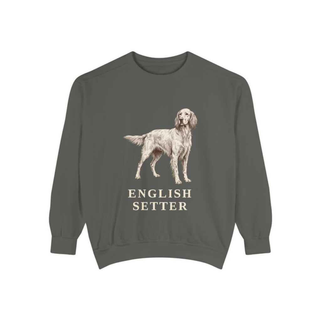 English Setter Sweatshirt, Pepper, front view