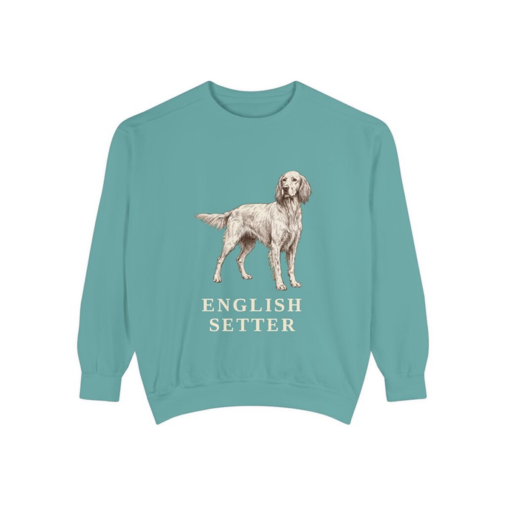 English Setter Sweatshirt, Seafoam, front view