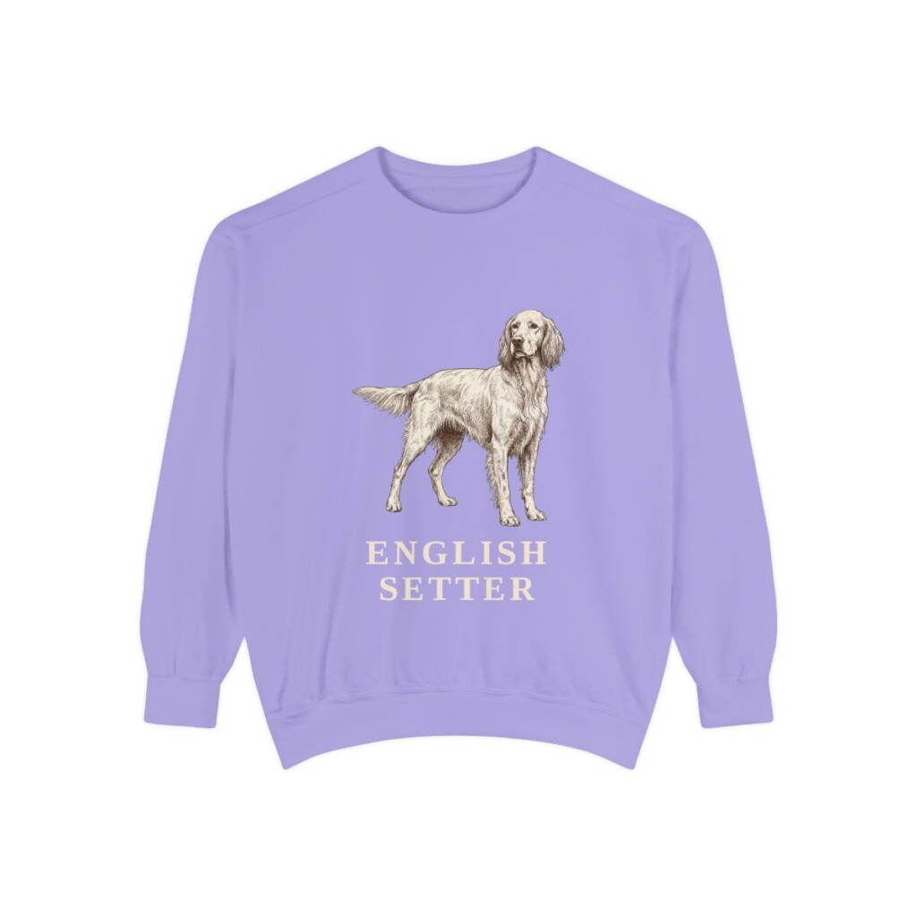 English Setter Sweatshirt, Violet, front view