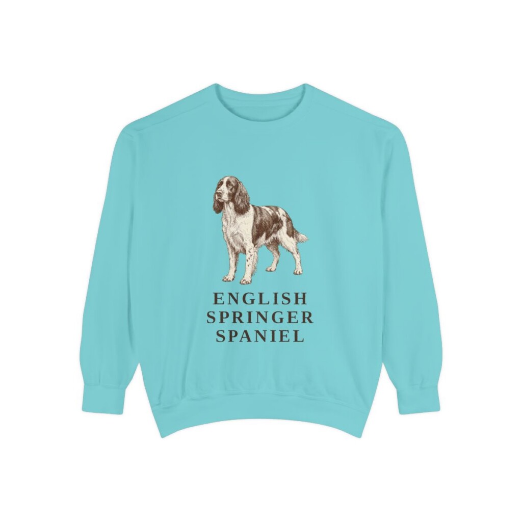 English Springer Spaniel Sweatshirt, Chalky Mint, front view
