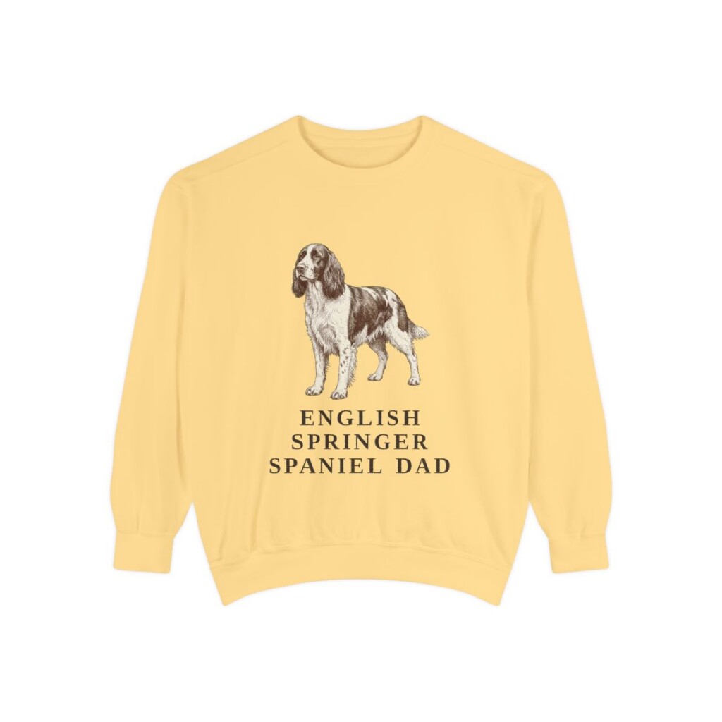 English Springer Spaniel Dad Sweatshirt, Butter, front view