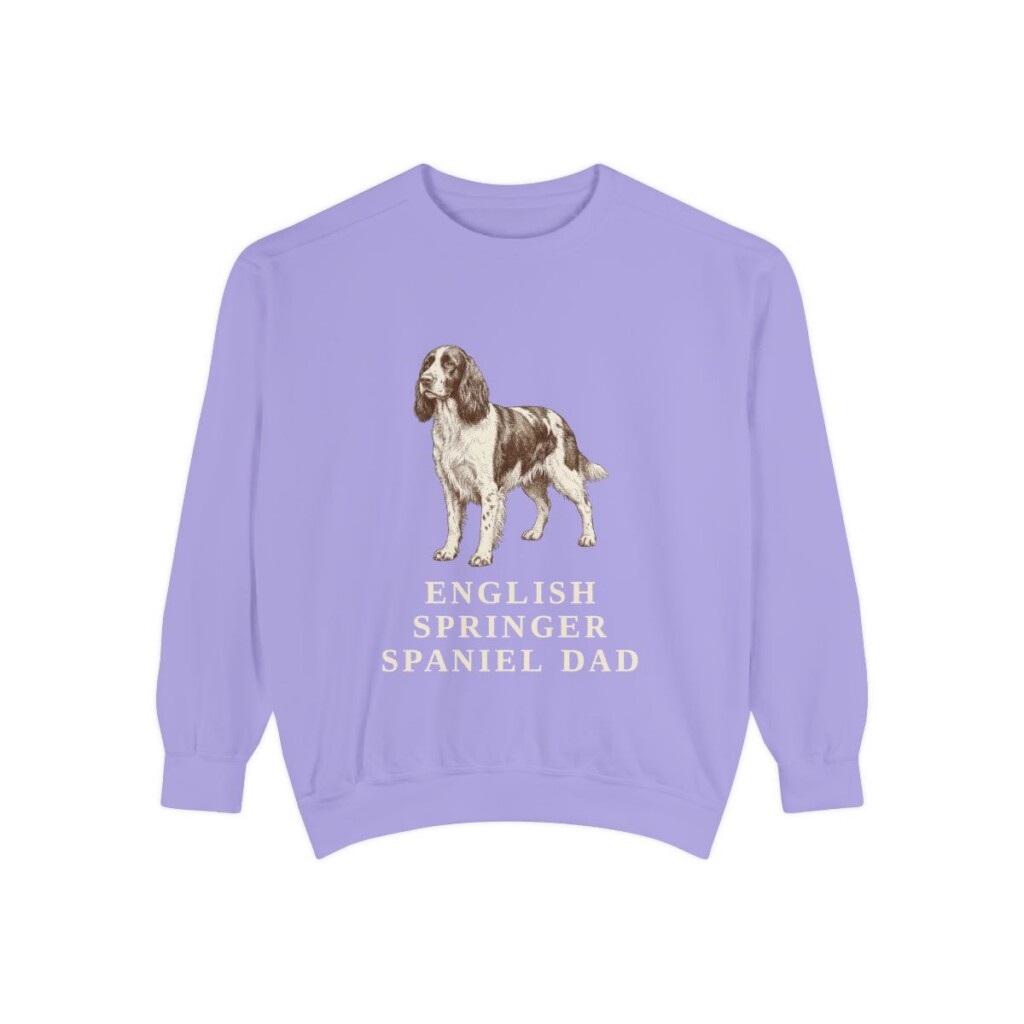 English Springer Spaniel Dad Sweatshirt, Violet, front view