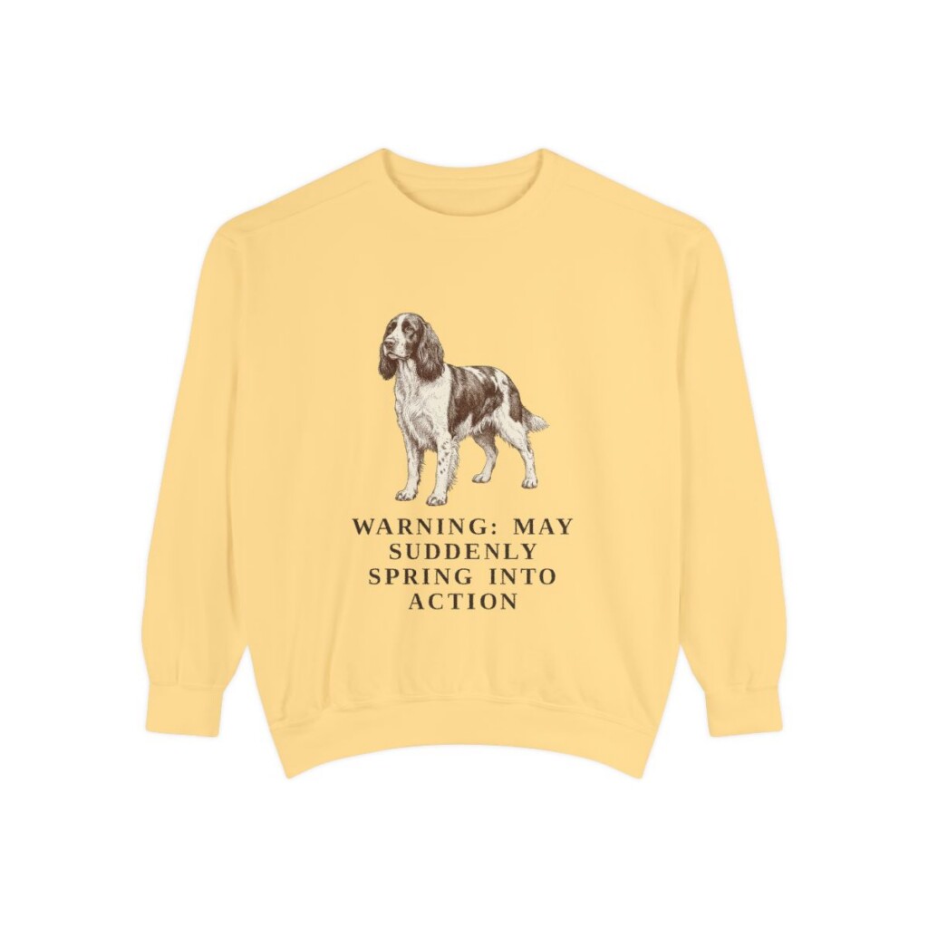 English Springer Spaniel Humor Sweatshirt, Butter, front view