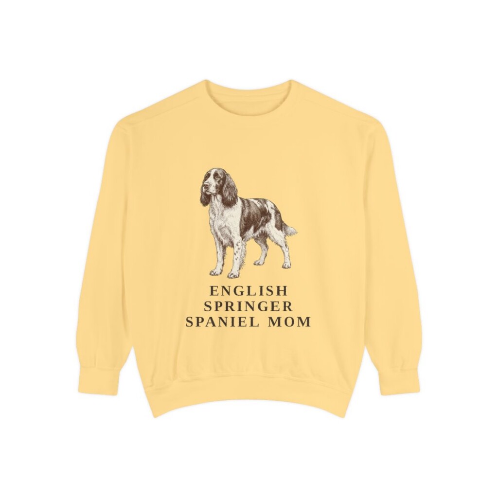 English Springer Spaniel Mom Sweatshirt, Butter, front view