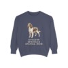 English Springer Spaniel Mom Sweatshirt, Denim, front view