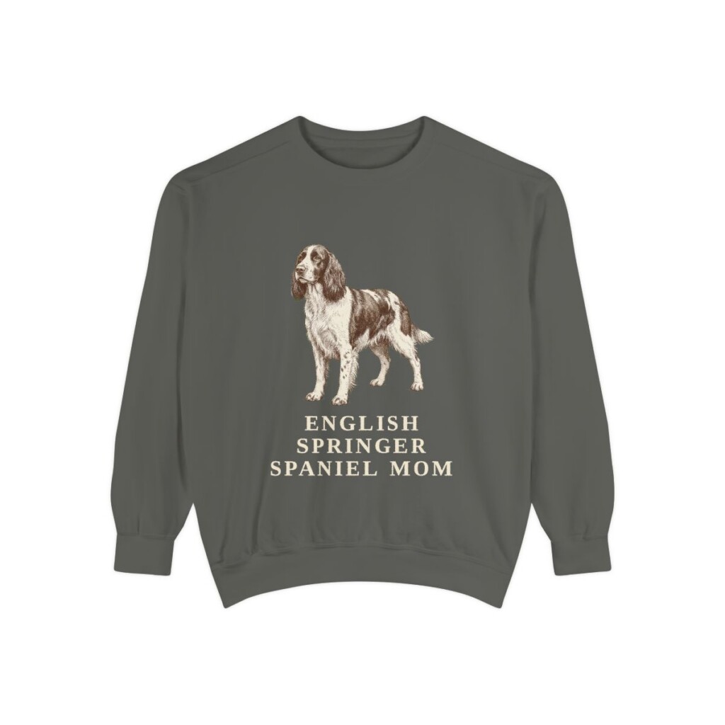 English Springer Spaniel Mom Sweatshirt, Pepper, front view
