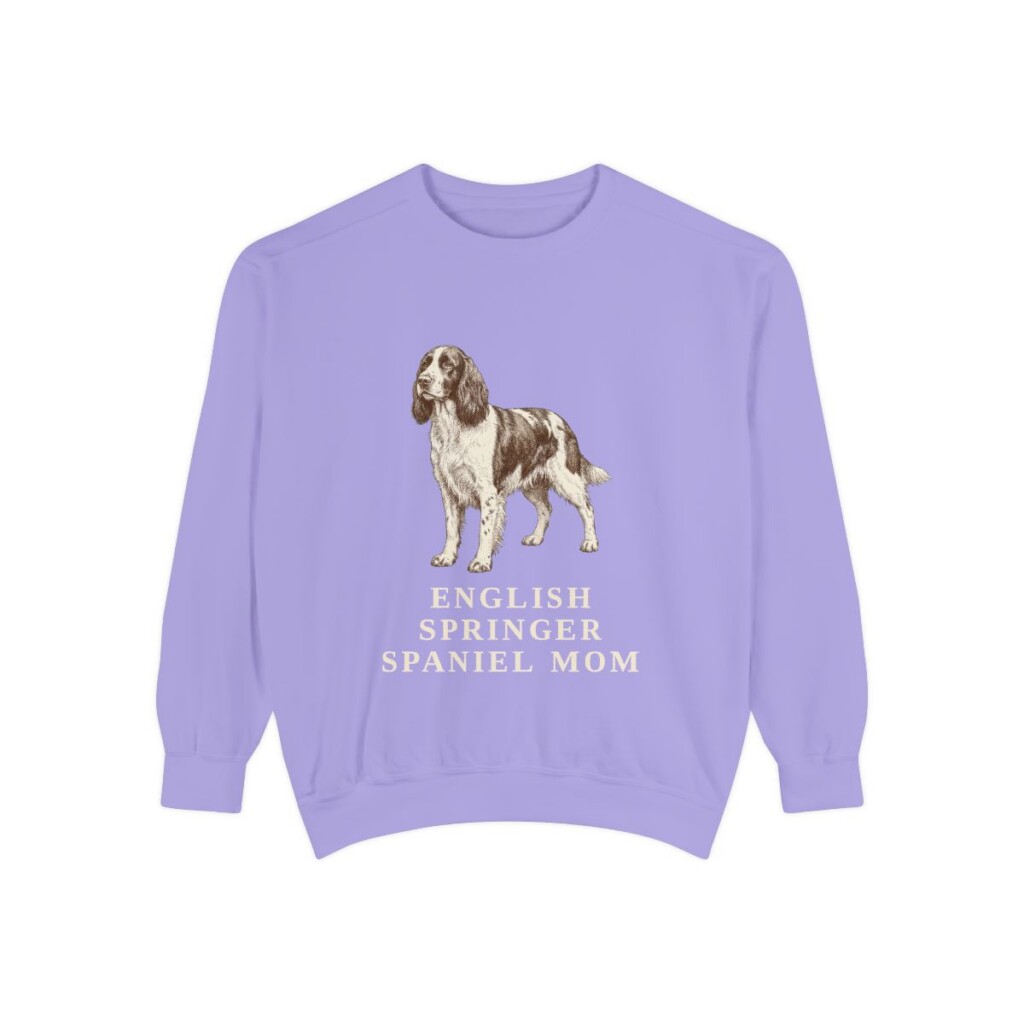 English Springer Spaniel Mom Sweatshirt, Violet, front view