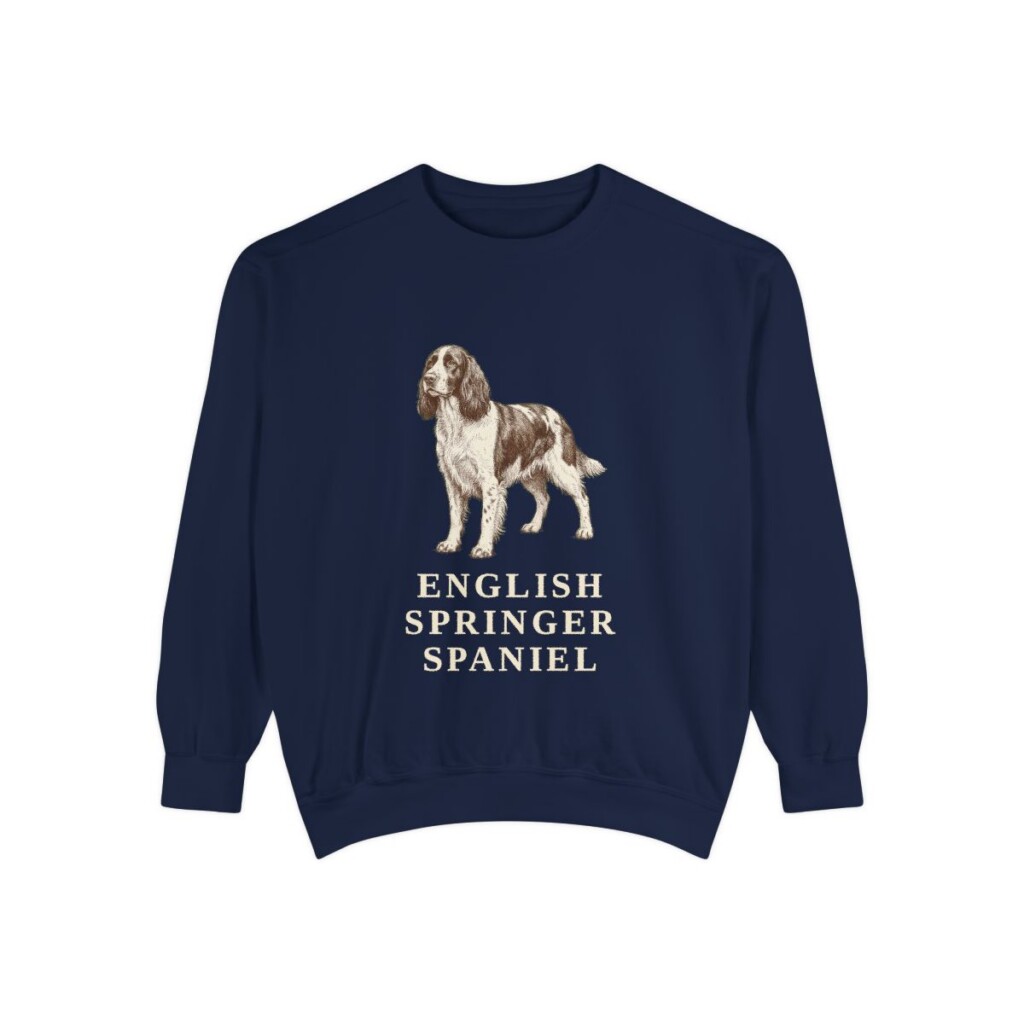 English Springer Spaniel Sweatshirt, True Navy, front view