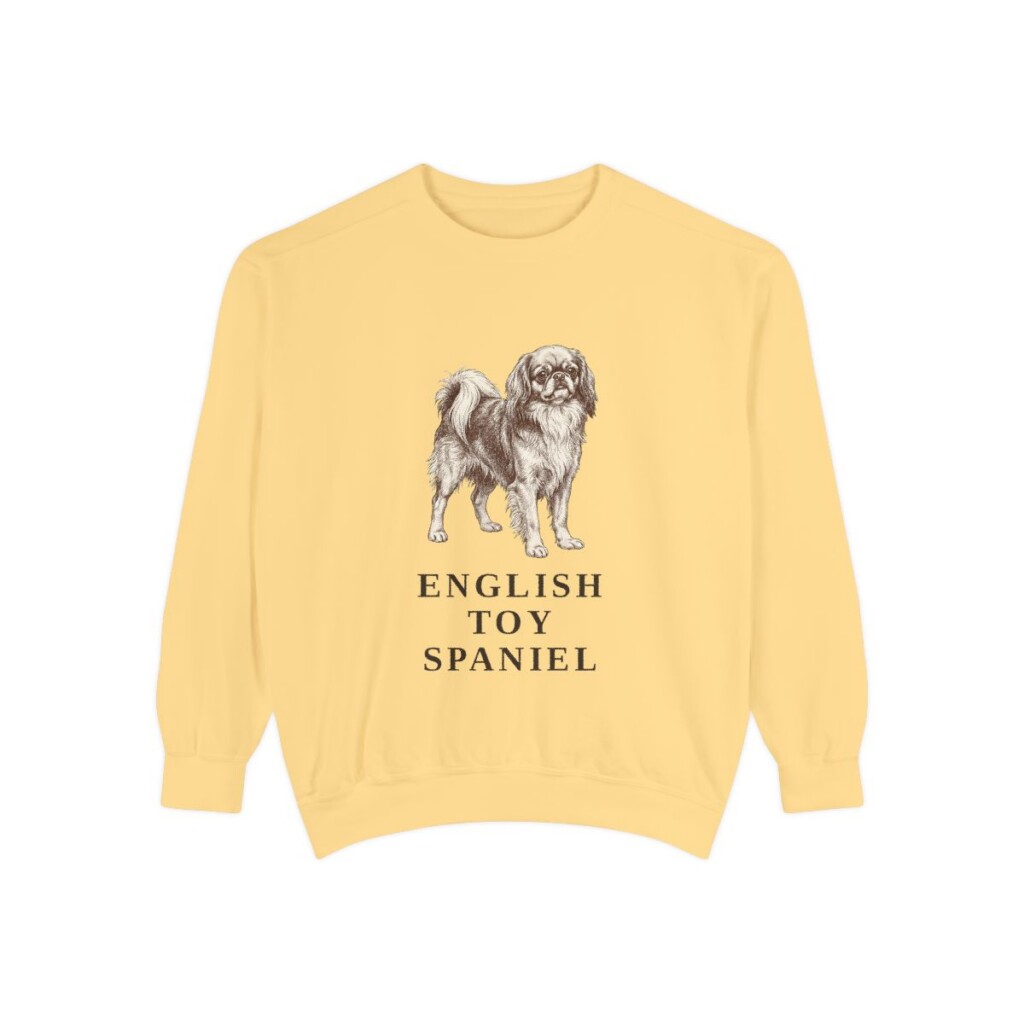 english-toy-spaniel-sweatshirt-butter English Toy Spaniel Sweatshirt, Butter, front view
