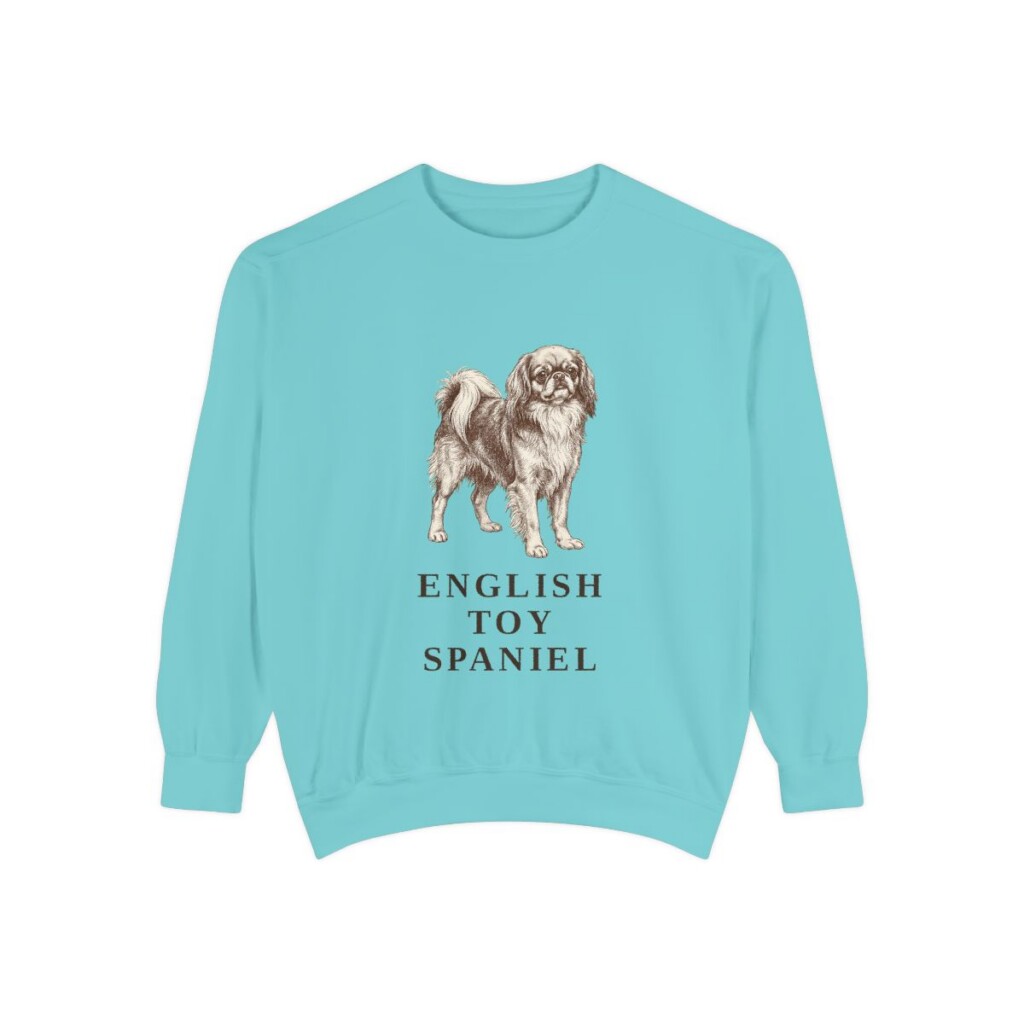english-toy-spaniel-sweatshirt-chalky-mint English Toy Spaniel Sweatshirt, Chalky Mint, front view