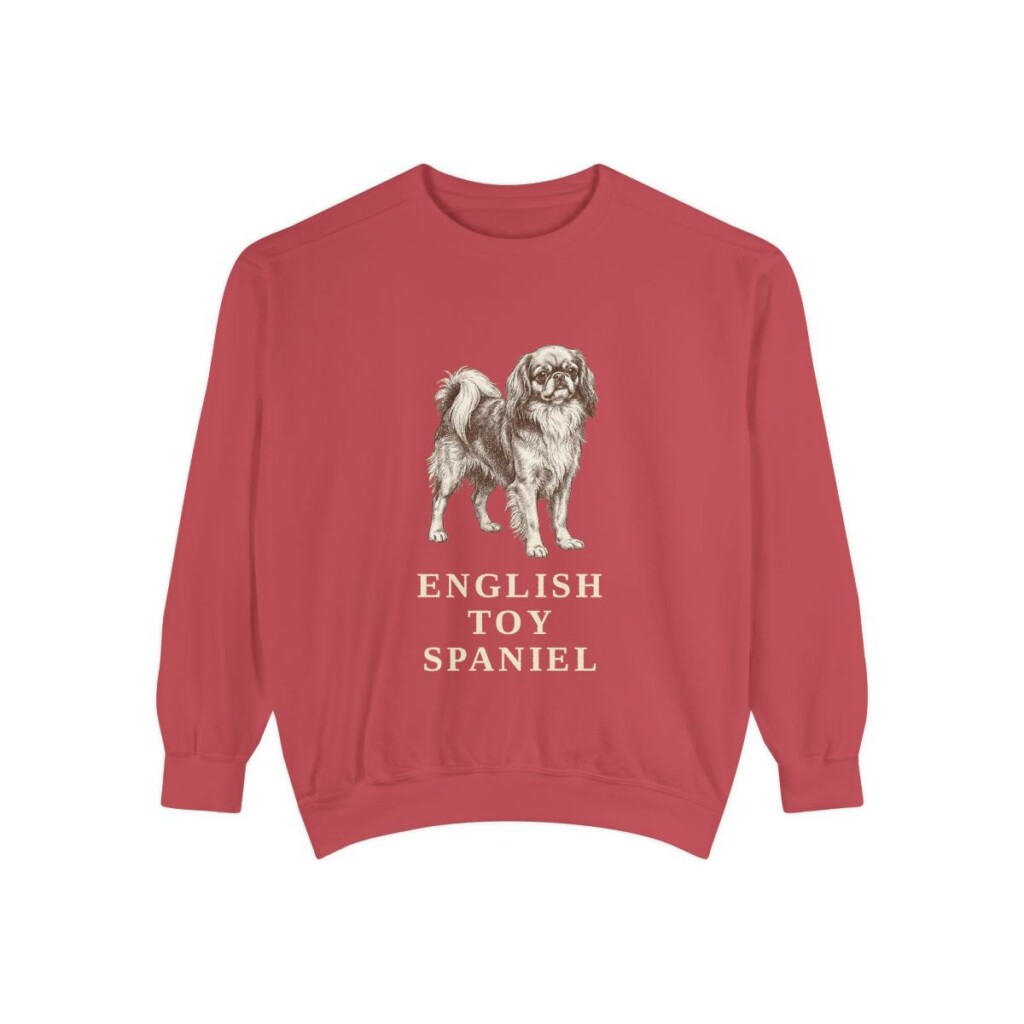 english-toy-spaniel-sweatshirt-crimson English Toy Spaniel Sweatshirt, Crimson, front view