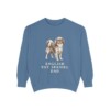 English Toy Spaniel Dad Sweatshirt, Blue Jean, front view
