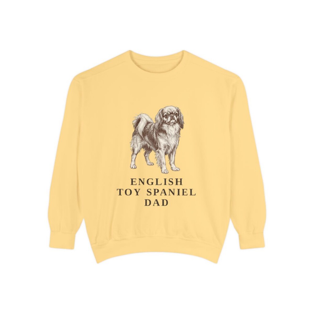 English Toy Spaniel Dad Sweatshirt, Butter, front view