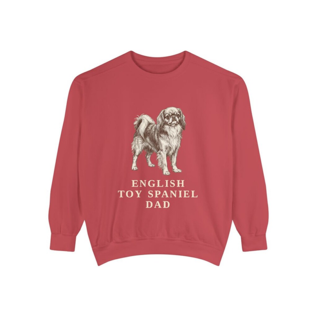 English Toy Spaniel Dad Sweatshirt, Crimson, front view