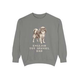 English Toy Spaniel Dad Sweatshirt, Grey, front view