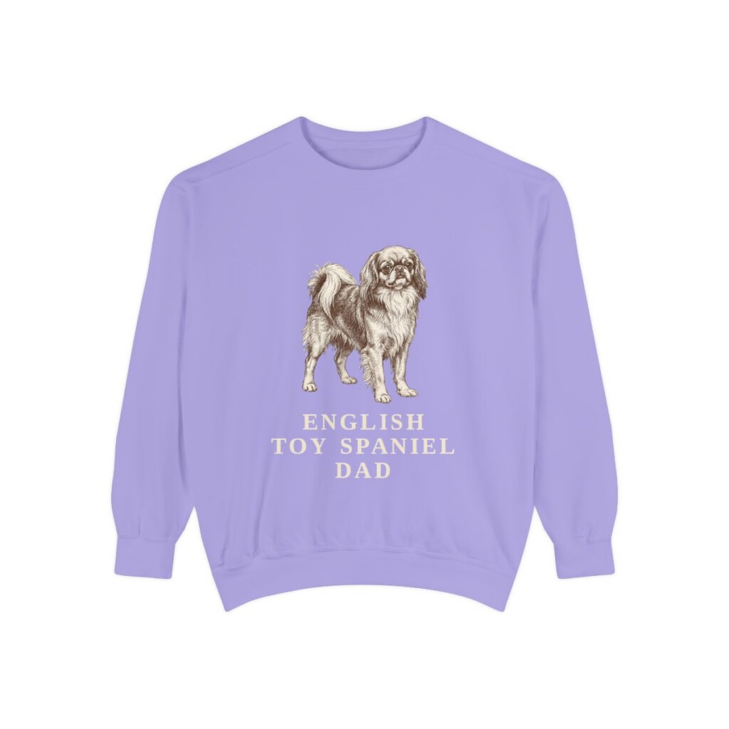 English Toy Spaniel Dad Sweatshirt, Violet, front view