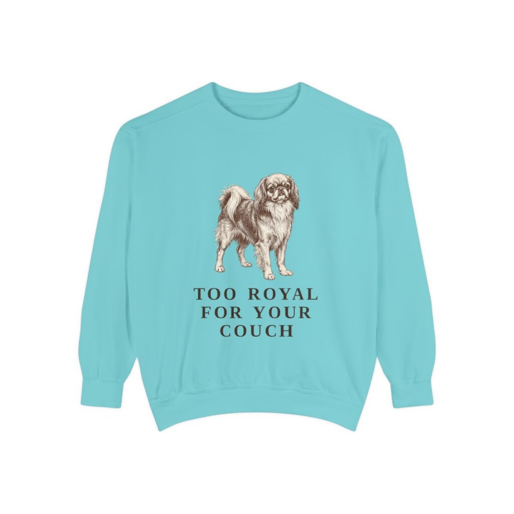 english-toy-spaniel-sweatshirt-humor-chalky-mint English Toy Spaniel Humor Sweatshirt, Chalky Mint, front view