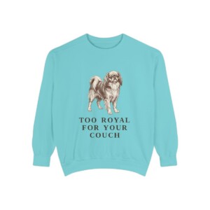 English Toy Spaniel Humor Sweatshirt, Chalky Mint, front view